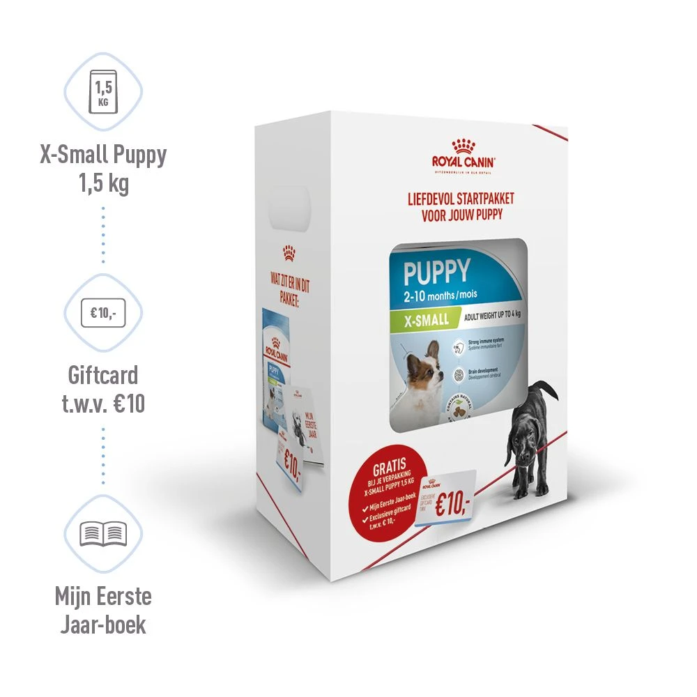 Royal Canin X-Small Puppy Startpakket 3 Royal Canin X-Small Puppy Startpakket